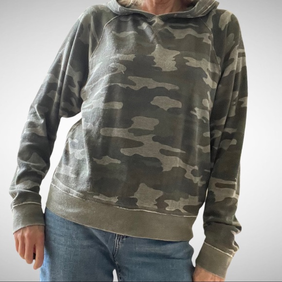 Lucky Brand Vintage Camo Waffle Knit Hoodie S - Picture 3 of 9